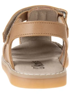 Leder-Halbsandalen in Beige