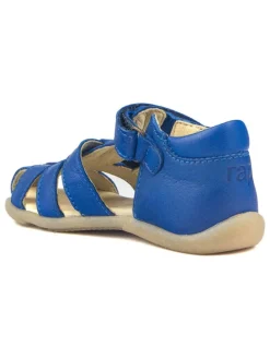 Leder-Halbsandalen in Blau