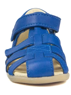 Leder-Halbsandalen in Blau