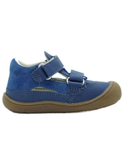 Leder-Halbsandalen in Blau