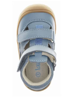 Leder-Halbsandalen in Blaugrau