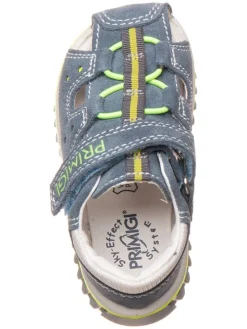 Leder-Halbsandalen in Blau