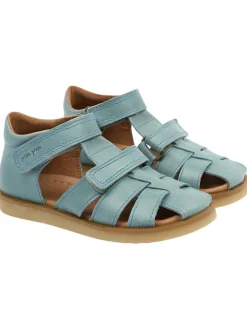 Leder-Halbsandalen in Blau