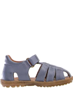 Leder-Halbsandalen in Blau