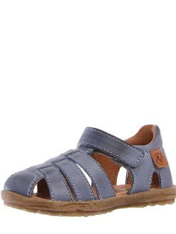 Leder-Halbsandalen in Blau