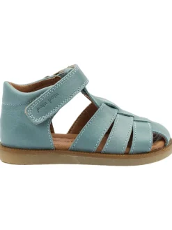 Leder-Halbsandalen in Blau