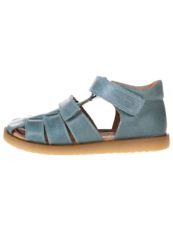 Leder-Halbsandalen in Blau