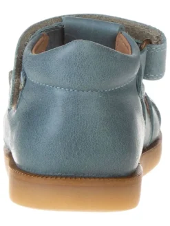 Leder-Halbsandalen in Blau