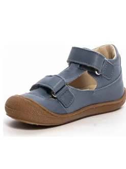 Leder-Halbsandalen in Blau