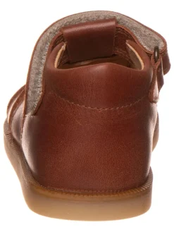 Leder-Halbsandalen in Braun