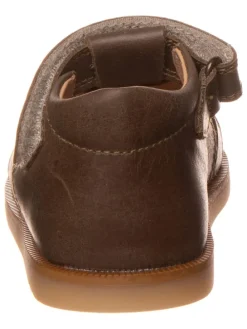 Leder-Halbsandalen in Braun