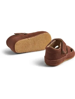 Leder-Halbsandalen in Braun