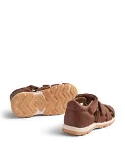 Leder-Halbsandalen in Braun