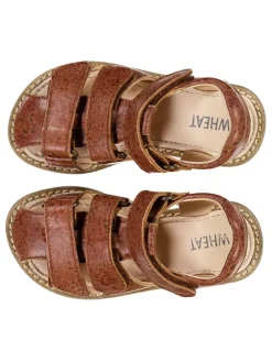 Leder-Halbsandalen in Braun