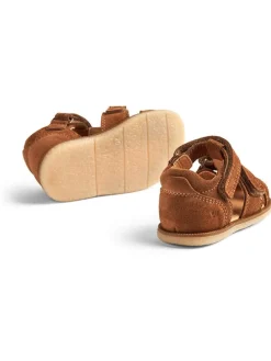 Leder-Halbsandalen in Braun