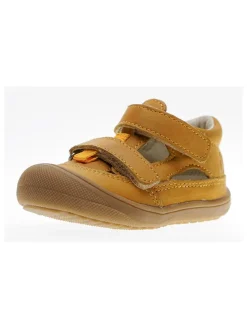 Leder-Halbsandalen in Camel
