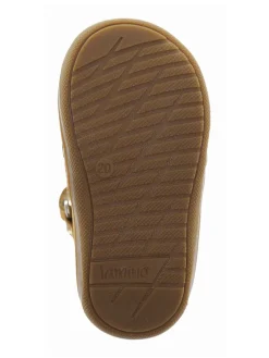 Leder-Halbsandalen in Camel