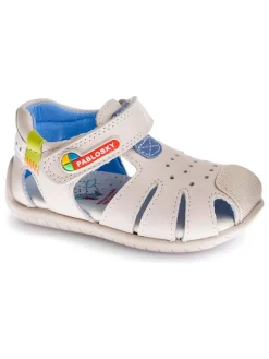 Leder-Halbsandalen in Creme