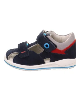 Leder-Halbsandalen in Dunkelblau