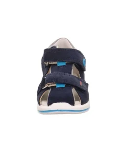 Leder-Halbsandalen in Dunkelblau