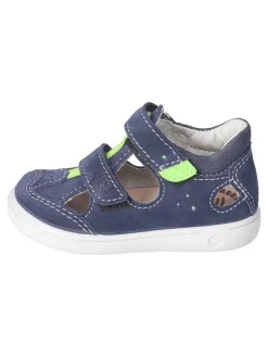 Leder-Halbsandalen in Dunkelblau