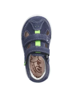 Leder-Halbsandalen in Dunkelblau