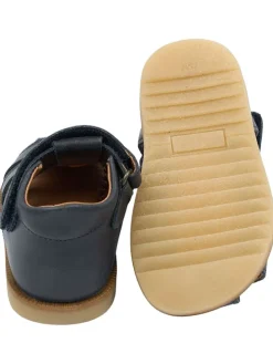 Leder-Halbsandalen in Dunkelblau