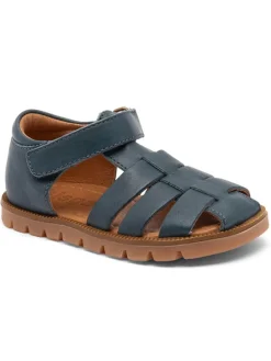 Leder-Halbsandalen in Dunkelblau