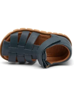 Leder-Halbsandalen in Dunkelblau