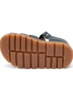 Leder-Halbsandalen in Dunkelblau