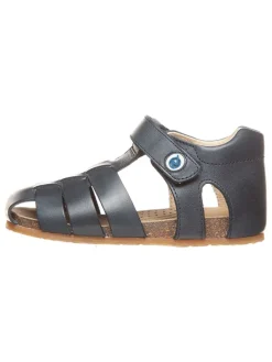 Leder-Halbsandalen in Dunkelblau