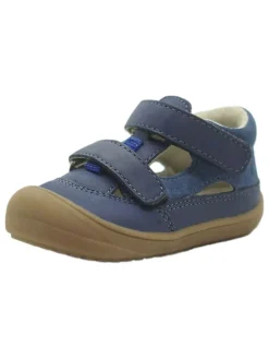 Leder-Halbsandalen in Dunkelblau