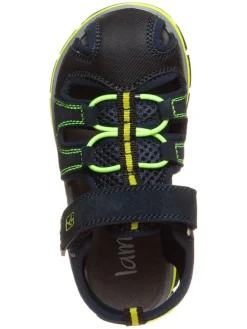 Leder-Halbsandalen in Dunkelblau