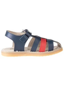 Leder-Halbsandalen in Dunkelblau