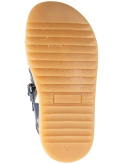 Leder-Halbsandalen in Dunkelblau