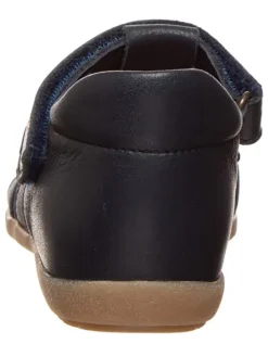 Leder-Halbsandalen in Dunkelblau