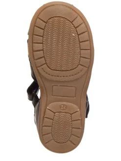 Leder-Halbsandalen in Dunkelblau