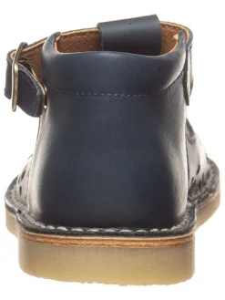 Leder-Halbsandalen in Dunkelblau