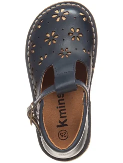 Leder-Halbsandalen in Dunkelblau