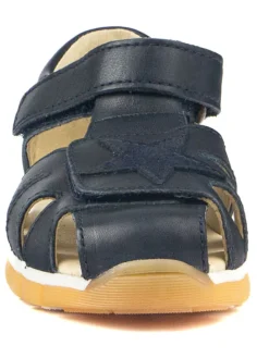 Leder-Halbsandalen in Dunkelblau