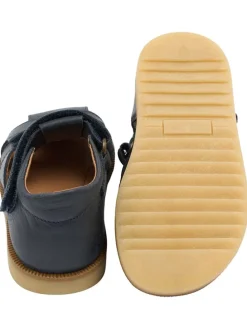 Leder-Halbsandalen in Dunkelblau