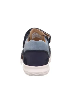 Leder-Halbsandalen in Dunkelblau