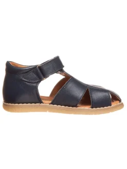 Leder-Halbsandalen in Dunkelblau