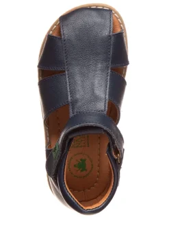 Leder-Halbsandalen in Dunkelblau