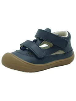 Leder-Halbsandalen in Dunkelblau