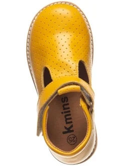 Leder-Halbsandalen in Gelb