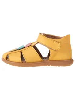 Leder-Halbsandalen in Gelb