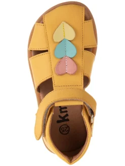 Leder-Halbsandalen in Gelb