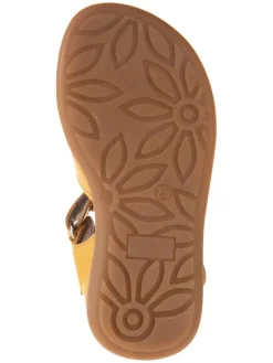 Leder-Halbsandalen in Gelb