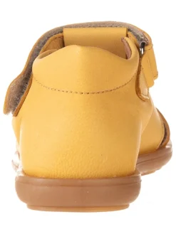 Leder-Halbsandalen in Gelb